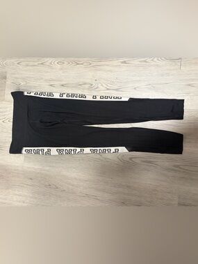 PINK Victoria's Secret Black Leggings with White Side Panels